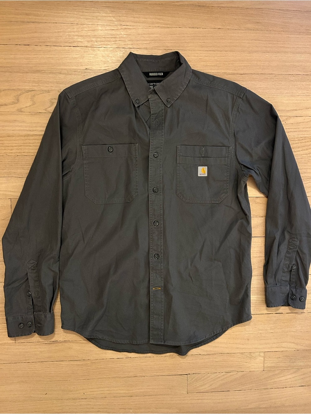 Carhartt Men's Dark Gray Button-Down Work Shirt